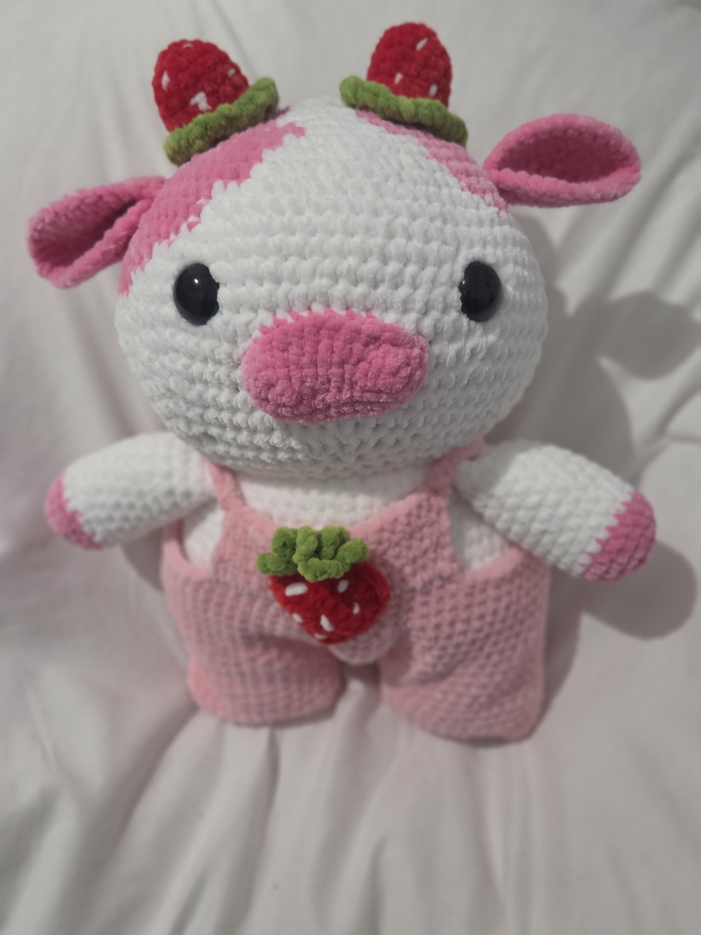Handmade Crochet Strawberry Cow
